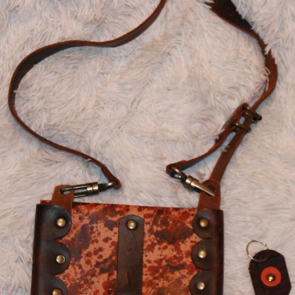 One Of A Kind Don Rawzi Crossbody Handmade Leather Purse - Made in Maryland, USA - Picture 7 of 8